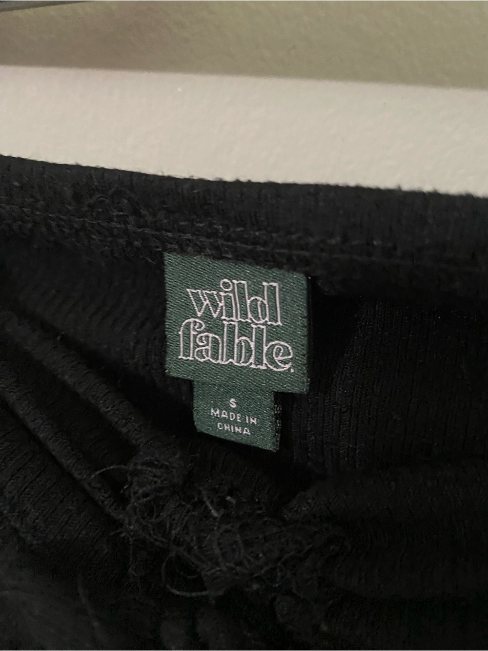 wild fable Black Ribbed Drawstring Crop Top - Picture 4 of 4